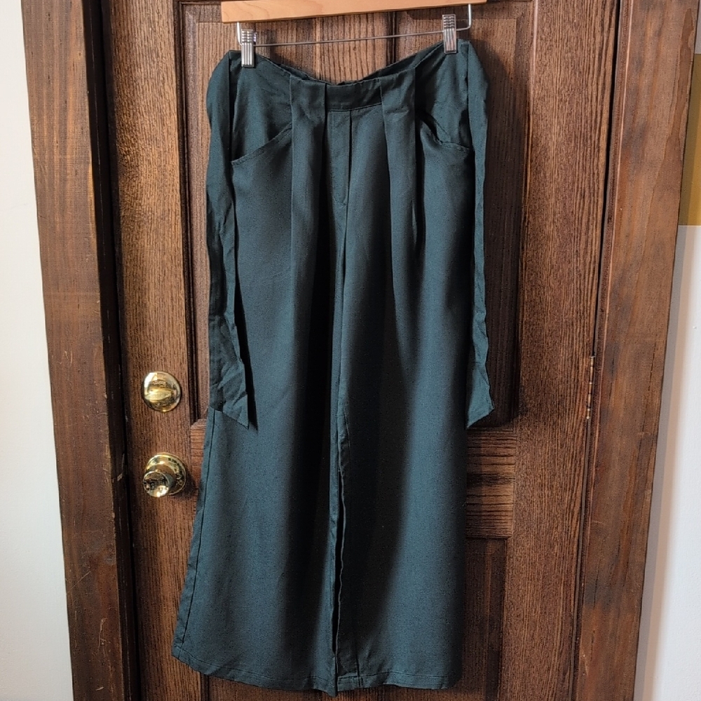Amour Vert Deep Green Palazzo Pants